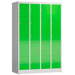 ClassiX Schließfachschrank gelbgrün, lichtgrau X-520545, 20 Schließfächer 118,5 x 50,0 x 180,0 cm von ClassiX