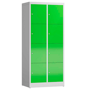 ClassiX Schließfachschrank gelbgrün, lichtgrau X-523425, 8 Schließfächer 80,0 x 50,0 x 180,0 cm von ClassiX