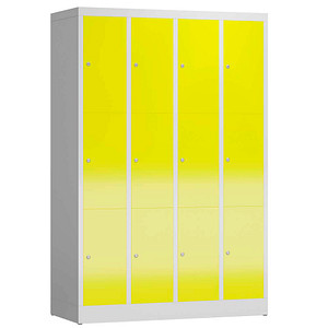 ClassiX Schließfachschrank lichtgrau, zinkgelb X-520346, 12 Schließfächer 118,5 x 50,0 x 180,0 cm von ClassiX