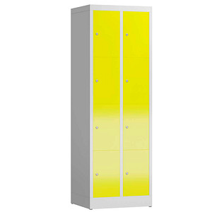 ClassiX Schließfachschrank lichtgrau, zinkgelb X-520426, 8 Schließfächer 59,0 x 50,0 x 180,0 cm von ClassiX