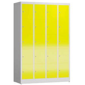 ClassiX Schließfachschrank lichtgrau, zinkgelb X-520546, 20 Schließfächer 118,5 x 50,0 x 180,0 cm von ClassiX