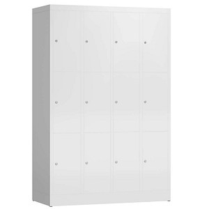 ClassiX Schließfachschrank signalweiß X-520347, 12 Schließfächer 118,5 x 50,0 x 180,0 cm von ClassiX