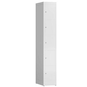 ClassiX Schließfachschrank signalweiß X-520517, 5 Schließfächer 31,0 x 50,0 x 180,0 cm von ClassiX