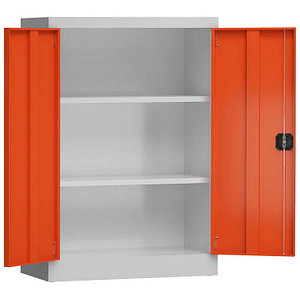 ClassiX Stahlschrank X-530324 feuerrot, lichtgrau 92,0 x 42,0 x 120,0 cm, aufgebaut von ClassiX