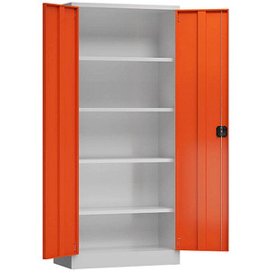 ClassiX Stahlschrank X-530334 feuerrot, lichtgrau 80,0 x 38,0 x 180,0 cm, aufgebaut von ClassiX