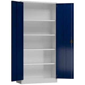 ClassiX Stahlschrank X-530361 enzianblau, lichtgrau 92,0 x 60,0 x 194,5 cm, aufgebaut von ClassiX