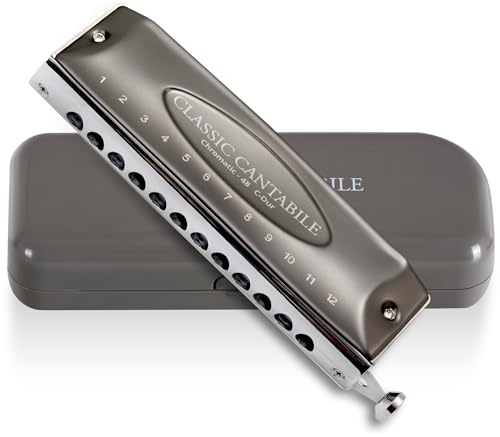 Classic Cantabile CH-48 Chromatic Mundharmonika - Stimmung: Chromatisch C-Dur - 48 Stimmzungen - Professional Mundharmonika für professionelle Spieler - Perfekt geeignet als Geschenk von Classic Cantabile