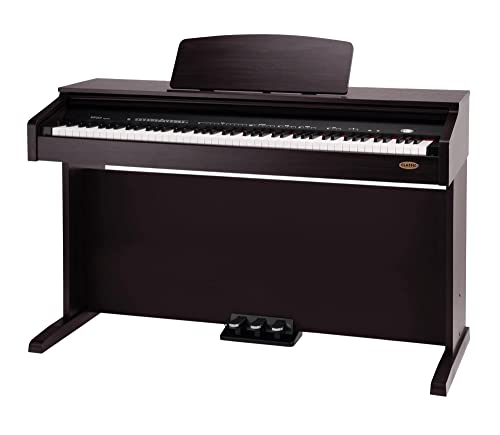 Classic Cantabile DP-210 RH E-Piano (Digitalpiano mit Hammermechanik, 88 Tasten, 2 Anschlüsse für Kopfhörer, USB, Metronom, 3 Pedale, Piano für Anfänger) Rosenholz von Classic Cantabile
