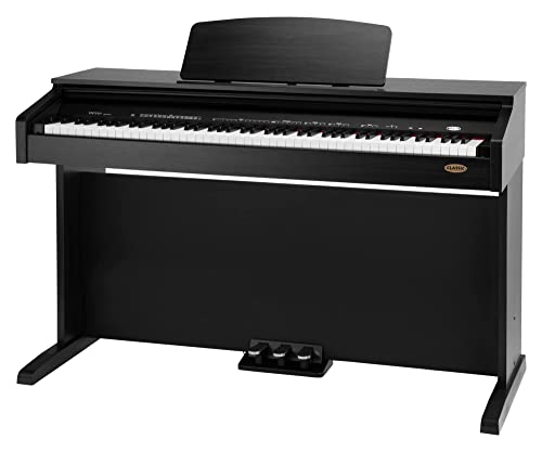 Classic Cantabile DP-210 SM E-Piano (Digitalpiano mit Hammermechanik, 88 Tasten, 2 Anschlüsse für Kopfhörer, USB, Metronom, 3 Pedale, Piano für Anfänger) schwarz matt von Classic Cantabile