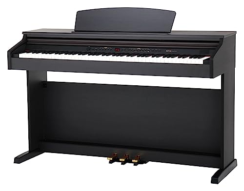 Classic Cantabile DP-50 RH E-Piano (Digitalpiano mit Hammermechanik, 88 Tasten, 2 Anschlüsse für Kopfhörer, USB, LED, 3 Pedale, Piano für Anfänger) Rosenholz von Classic Cantabile