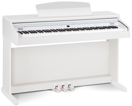 Classic Cantabile DP-50 WM E Piano Digital Piano 88 Tasten mit Hammermechanik, 14 Voices, Kopfhöreranschlüsse, USB, 3 Pedale, Notenhalter - Klavier ist perfekt geeignet für Anfänger - weiß matt von Classic Cantabile
