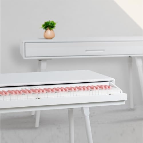 Classic Cantabile DP-730 WP Digitalpiano - Tisch mit eingebautem Piano - Mit pinken Tasten - 88 Tasten Klavier mit Hammermechanik - Inklusive Notenhalter und Pedaleinheit - Weiß matt Classic Cantabile DP-730 WP Digitalpiano - Tisch mit eingebautem Piano - Mit pinken Tasten - 88 Tasten Klavier mit Hammermechanik - Inklusive Notenhalter und Pedaleinheit - Weiß matt von Classic Cantabile