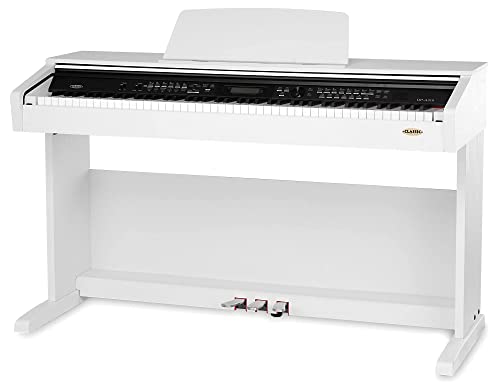 Classic Cantabile DP-A 310 SM 88-Tasten E-Piano - Digitalpiano mit Keyboard-Funktion/Begleitatomatik und Hammermechanik - 500 Sounds, Kopfhöreranschluss zum üben - USB Anschluss - Weiß Matt von Classic Cantabile