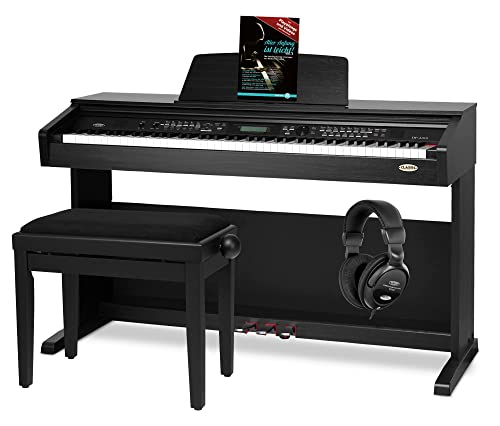 Classic Cantabile DP-A 310 SM E-Piano SET (Digitalpiano 88 Tasten Hammermechanik, Kopfhöreranschluss, USB, Begleitautomatik, 3 Pedale, Piano für Anfänger + Pianobank + Kopfhörer + Schule) schwarz von Classic Cantabile