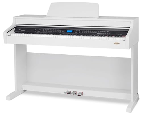 Classic Cantabile DP-A 410 WM E-Piano (Digitalpiano mit Hammermechanik, 88 Tasten, 600 Voices, Kopfhöreranschluss, USB, Begleitautomatik, Aufnahmefunktion, 3 Pedale, Piano für Anfänger) weiß matt von Classic Cantabile