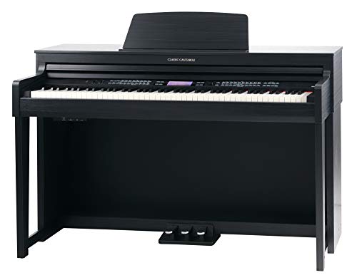 Classic Cantabile DP-A 610 Digital-Piano (88 Tasten mit Hammermechanik, 3-fach Sensorik, 1200 Voices, 230 Styles, Bluetooth, 38 Effekte, Dämpfersimulation, 3 Pedale) Schwarz matt von Classic Cantabile