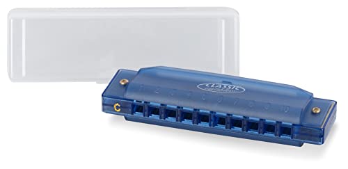 Classic Cantabile FBH-10 BU FunKids Mundharmonika C-Dur - Diatonische 10 Loch-Mundharmonika aus Kunststoff - Stimmzungen aus Phosphorbronze - ideal für Kinder - Inklusive Kunststoff-Etui - Blau Classic Cantabile FBH-10 BU FunKids Mundharmonika C-Dur - Diatonische 10 Loch-Mundharmonika aus Kunststoff - Stimmzungen aus Phosphorbronze - ideal für Kinder - Inklusive Kunststoff-Etui - Blau von Classic Cantabile