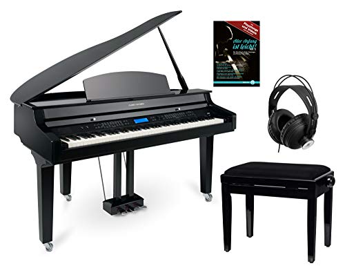 Classic Cantabile GP-A 810 Digitalflügel Set (88 Tasten mit Hammermechanik, 3-fach Sensorik, 1200 Voices, Bluetooth, inkl. Bank, Kopfhörer Schule) schwarz Hochglanz von Classic Cantabile