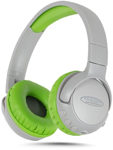 Classic Cantabile KKH-20B Kinderkopfhörer Grau - Bluetooth kabelloser over ear Kopfhörer - Auch mit Kabel nutzbar - Sharing-Modus ermöglicht gemeinsames Musikhören - Kopfhörer für junge Musikliebhaber von Classic Cantabile