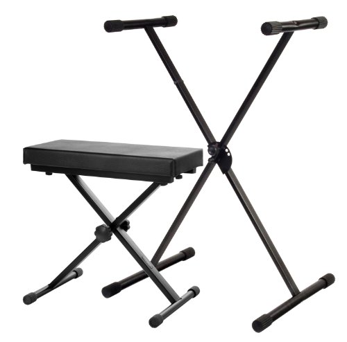 Classic Cantabile Keyboardständer und Keyboardbank ECO Deluxe Set - 5-fach höhenverstellbar Keyboardstativ - Bequeme Sitzbank für E-Piano, Keyboard und Stagepiano - Schwarz Classic Cantabile Keyboardständer und Keyboardbank ECO Deluxe Set - 5-fach höhenverstellbar Keyboardstativ - Bequeme Sitzbank für E-Piano, Keyboard und Stagepiano - Schwarz von Classic Cantabile