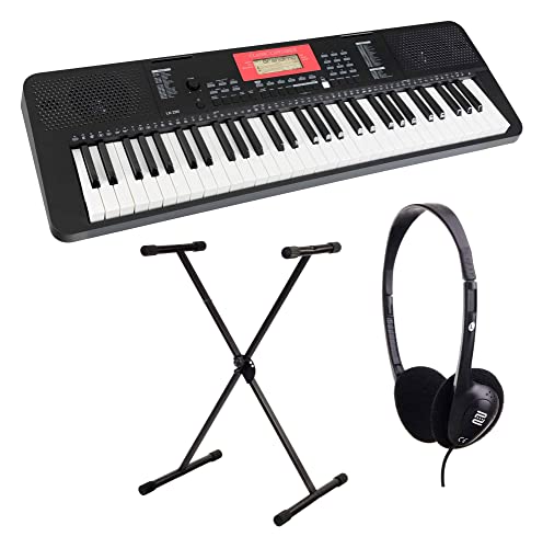 Classic Cantabile LK-290 Leuchttasten-Keyboard -Set 61 Tasten mit Anschlagdynamik - 580 Klänge und 200 Begleitrhythmen - inkl. X-Keyboardständer & Kopfhörer- schwarz von Classic Cantabile