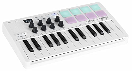 Classic Cantabile M25-AIR Wireless MIDI Controller Keyboard - Übertragung per Bluetooth - kompatibel zu Apple iPhone & iPad - leistungsstarker integrierter Akku - Nutzung für Windows per USB-Kabel von Classic Cantabile