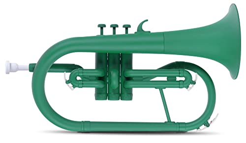 Classic Cantabile MardiBrass ABS Kunststoff Flügelhorn - Perinet-Ventile - 600g leicht - Bohrung: 11,5 mm - inkl. Mundstück und Gigbag - matt grün von Classic Cantabile