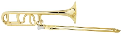 Classic Cantabile MardiBrass ABS Kunststoff Quart-Posaune - Bb/F-Stimmung - Fiberglas-Zug - 850g leicht - Bohrung: 13,9 mm - inkl. Mundstück und Gigbag - gold von Classic Cantabile