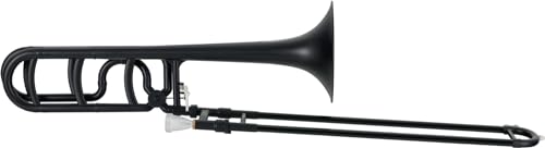 Classic Cantabile MardiBrass ABS Kunststoff Quart-Posaune - Bb/F-Stimmung - Fiberglas-Zug - 850g leicht - Bohrung: 13,9 mm - inkl. Mundstück und Gigbag - matt-schwarz von Classic Cantabile