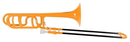 Classic Cantabile MardiBrass ABS Kunststoff Quart-Posaune - Bb/F-Stimmung - Fiberglas-Zug - 850g leicht - Bohrung: 13,9 mm - inkl. Mundstück und Leichtkoffer - orange von Classic Cantabile