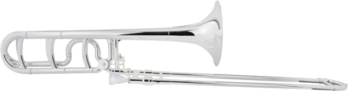 Classic Cantabile MardiBrass ABS Kunststoff Quart-Posaune - Bb/F-Stimmung - Fiberglas-Zug - 850g leicht - Bohrung: 13,9 mm - inkl. Mundstück und Leichtkoffer - silber von Classic Cantabile