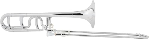 Classic Cantabile MardiBrass ABS Kunststoff Quart-Posaune - Bb/F-Stimmung - Fiberglas-Zug - 850g leicht - Bohrung: 13,9 mm - inkl. Mundstück und Gigbag - silber von Classic Cantabile
