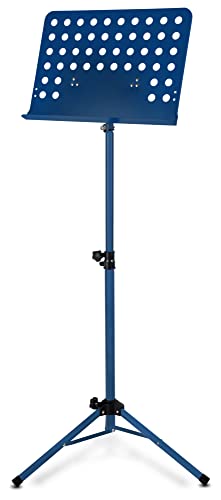 Classic Cantabile Metall Orchesterpult Lochblech - Stabiler Notenständer mit Lochblechauflage - Höhenverstellbar von 58 bis 100cm - Notenpult mit Extra breite 50 cm Auflage - Blau Classic Cantabile Metall Orchesterpult Lochblech - Stabiler Notenständer mit Lochblechauflage - Höhenverstellbar von 58 bis 100cm - Notenpult mit Extra breite 50 cm Auflage - Blau von Classic Cantabile
