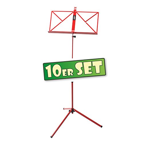 Classic Cantabile Notenständer Medium 10x Set - mittelschwere Ausführung - robuste Klemmschrauben - mit Haltebügel an der Auflageflächen - rutschfeste Gummifüße - Aufstellhöhe: 65-130 cm - Rot Classic Cantabile Notenständer Medium 10x Set - mittelschwere Ausführung - robuste Klemmschrauben - mit Haltebügel an der Auflageflächen - rutschfeste Gummifüße - Aufstellhöhe: 65-130 cm - Rot von Classic Cantabile