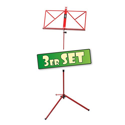 Classic Cantabile Notenständer Medium 3x Set - mittelschwere Ausführung - robuste Klemmschrauben - mit Haltebügel an der Auflageflächen - rutschfeste Gummifüße - Aufstellhöhe: 65-130 cm - Rot Classic Cantabile Notenständer Medium 3x Set - mittelschwere Ausführung - robuste Klemmschrauben - mit Haltebügel an der Auflageflächen - rutschfeste Gummifüße - Aufstellhöhe: 65-130 cm - Rot von Classic Cantabile