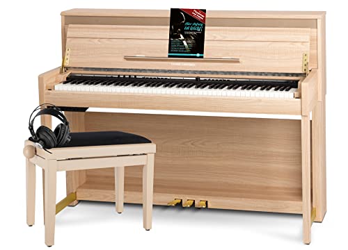 Classic Cantabile UP-1 LA E-Piano Deluxe Set - inklusive Pianobank, Kopfhörer und Klavierschule - Dämpfersimulation - MP3-Recorder - Mic In - OLED Display - 40 Sounds - 3 Pedale - helle Eiche Classic Cantabile UP-1 LA E-Piano Deluxe Set - inklusive Pianobank, Kopfhörer und Klavierschule - Dämpfersimulation - MP3-Recorder - Mic In - OLED Display - 40 Sounds - 3 Pedale - helle Eiche von Classic Cantabile