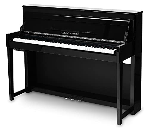 Classic Cantabile UP-1 SH E-Piano (88 Tasten, 3-fach Sensorik, Twinova-Piano, 22 Effekte, Dämpfersimulation, MP3-Recorder, Mic In, OLED Display, 40 hochwertige Sounds, 3 Pedale) schwarz hochglanz von Classic Cantabile