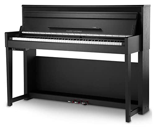Classic Cantabile UP-1 SM E-Piano (88 Tasten, 3-fach Sensorik, Twinova-Piano Funktion, 22 Effekte, Dämpfersimulation, MP3-Recorder, Mic In, OLED Display, 40 hochwertige Sounds, 3 Pedale) schwarz von Classic Cantabile