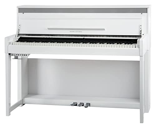 Classic Cantabile UP-1 WH E-Piano (88 Tasten, 3-fach Sensorik, Twinova-Piano Funktion, 22 Effekte, Dämpfersimulation, MP3-Recorder, Mic In, OLED Display, 40 hochwertige Sounds, Pedale) weiß hochglanz von Classic Cantabile
