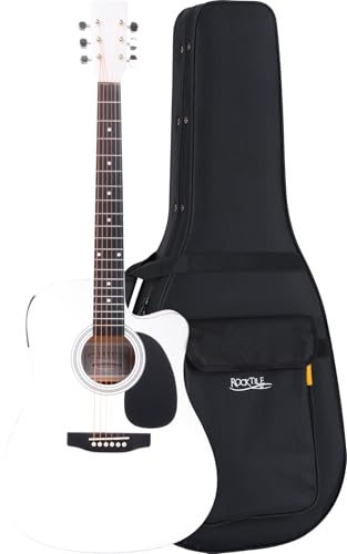 Classic Cantabile WS-10WH-CE Westerngitarre Softcase Set - Dreadnought-Style mit Cutaway - Decke, Boden, Zargen: Linde - Tonabnehmer - 3-Band-EQ - Stimmgerät - inklusive Leichtkoffer - Weiß Classic Cantabile WS-10WH-CE Westerngitarre Softcase Set - Dreadnought-Style mit Cutaway - Decke, Boden, Zargen: Linde - Tonabnehmer - 3-Band-EQ - Stimmgerät - inklusive Leichtkoffer - Weiß von Classic Cantabile