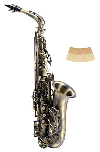 Classic Cantabile Winds AS-450 Antique Yellow Eb Altsaxophon - Es-Stimmung - Hoch-Fis-Klappe - Spar-Set inkl. 10 Stück Saxophon-Blätter von Classic Cantabile