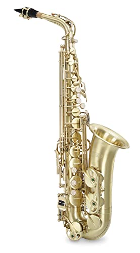 Classic Cantabile Winds AS-450 Eb Brushed Altsaxophon (Alt-Saxophon, gebürstetes Messing, Es-Stimmung, Hoch-Fis-Klappe, sehr ergonomische Klappenmechanik) von Classic Cantabile