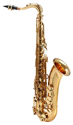 Classic Cantabile Winds TS-450 Bb Tenorsaxophon (Messing, klarlackiert, Hoch-Fis-Klappen, ergonomische Klappenmechanik) von Classic Cantabile