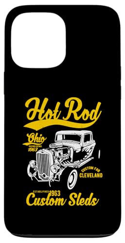 Hotrod Cleveland Ohio Automotive Nostalgie Distressed Design Hülle für iPhone 13 Pro Max von Classic Cleveland Hotrod Car Designs and Souvenirs