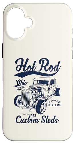 Hotrod Cleveland Ohio Automotive Nostalgie Distressed Design Hülle für iPhone 16 Plus Hotrod Cleveland Ohio Automotive Nostalgie Distressed Design Hülle für iPhone 16 Plus von Classic Cleveland Hotrod Car Designs and Souvenirs