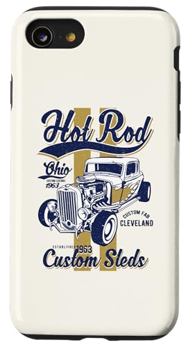 Hotrod Cleveland Ohio Automotive Nostalgie Distressed Design Hülle für iPhone SE (2020) / 7 / 8 von Classic Cleveland Hotrod Car Designs and Souvenirs