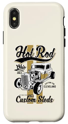 Hotrod Cleveland Ohio Automotive Nostalgie Distressed Design Hülle für iPhone X/XS Hotrod Cleveland Ohio Automotive Nostalgie Distressed Design Hülle für iPhone X/XS von Classic Cleveland Hotrod Car Designs and Souvenirs