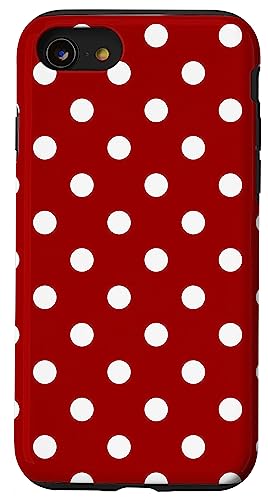 Hülle für iPhone SE (2020) / 7 / 8 Weiße Punkte auf rotem Punktemuster #521 von Classic Dotted Pattern Polka Dots Design