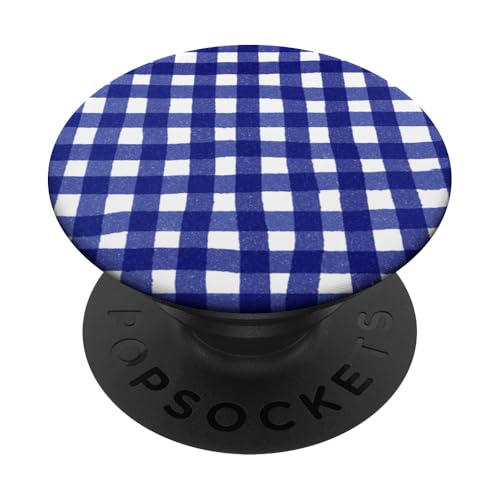 Blaues Gingham-Karo, Aquarell, ästhetisch, Mädchen, adrett, Vintage PopSockets Klebender PopGrip Blaues Gingham-Karo, Aquarell, ästhetisch, Mädchen, adrett, Vintage PopSockets Klebender PopGrip von Classic Gingham Plaid Chic