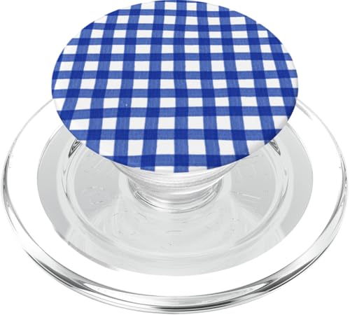 Blaues Gingham-Karo, Aquarell, ästhetisch, Mädchen, adrett, Vintage PopSockets PopGrip für MagSafe Blaues Gingham-Karo, Aquarell, ästhetisch, Mädchen, adrett, Vintage PopSockets PopGrip für MagSafe von Classic Gingham Plaid Chic